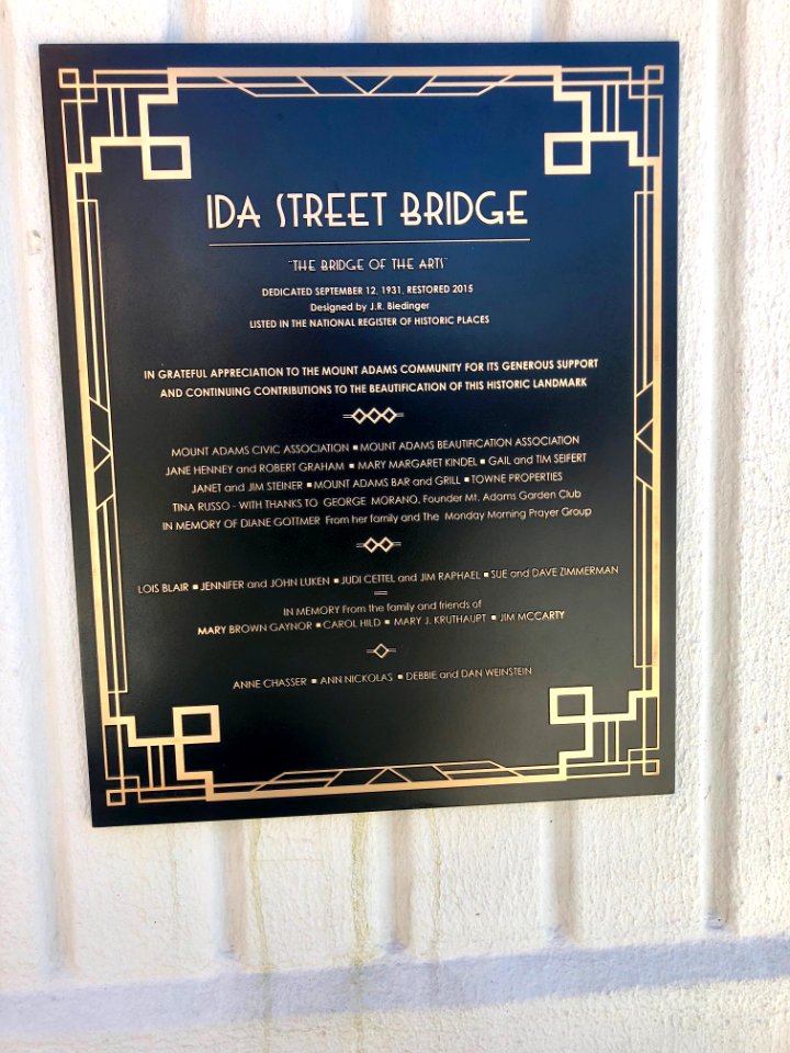 Historical Marker, Ida Street Bridge, Mount Adams, Cincinn… 
