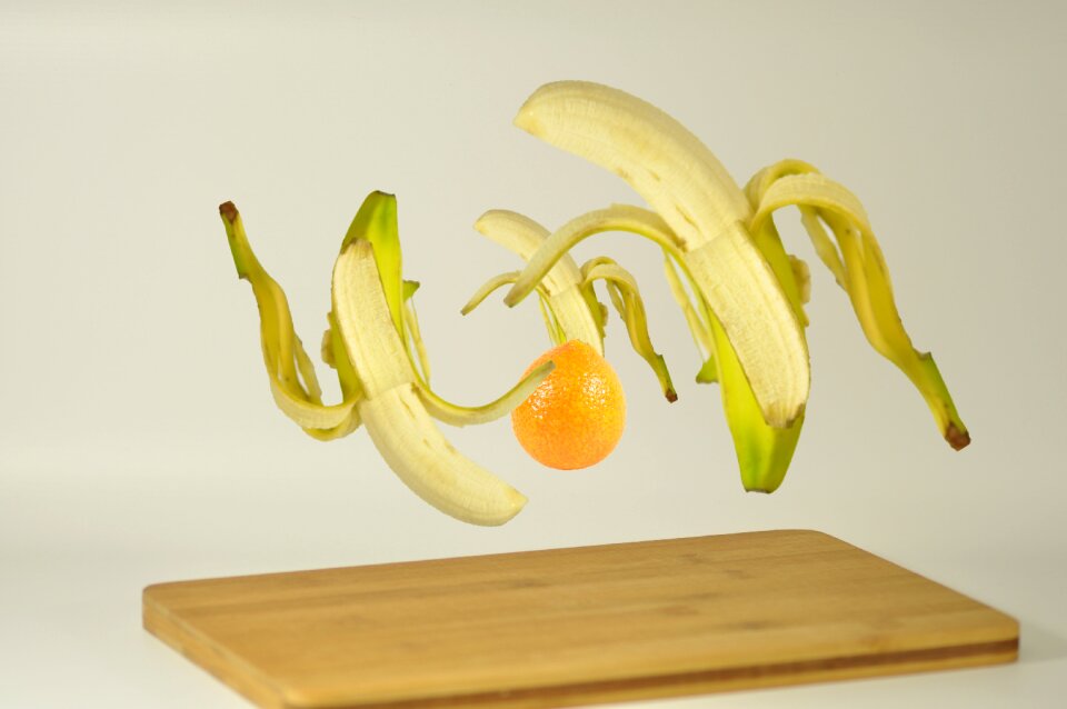 Floating fruit banana