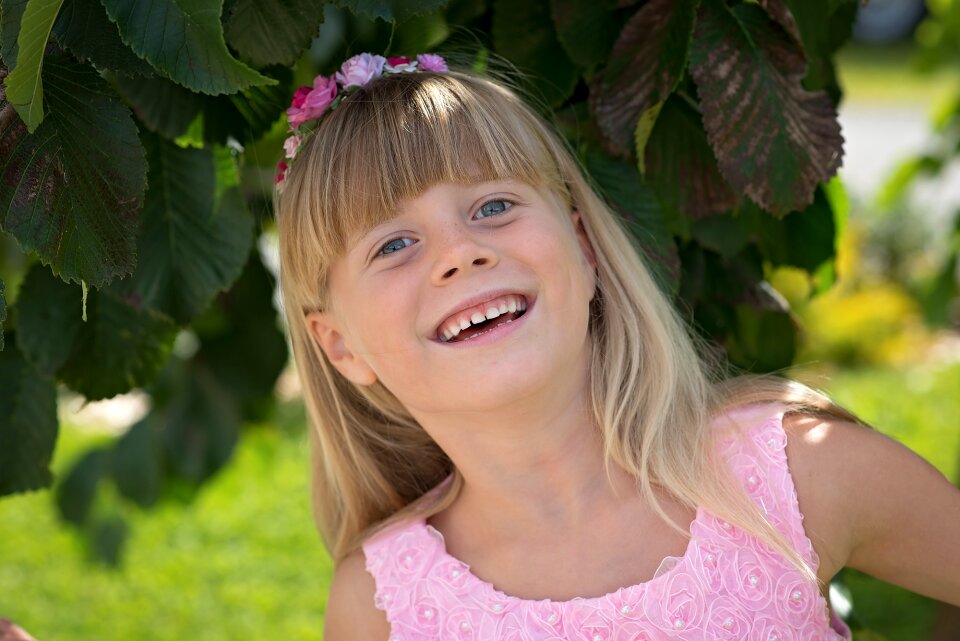 Cheerful face blond