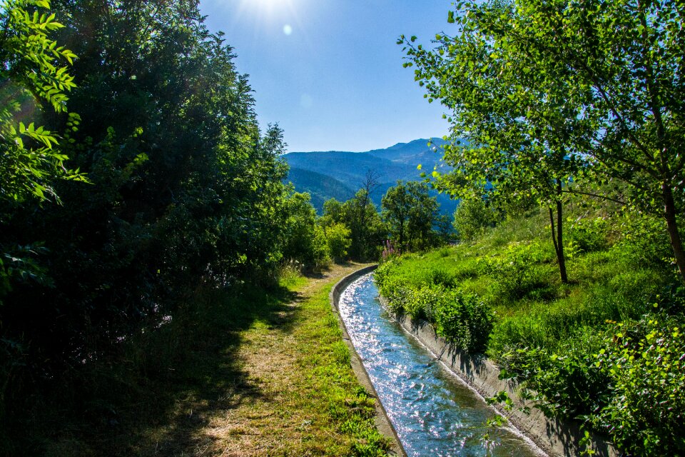 Mountain landscape blue sky