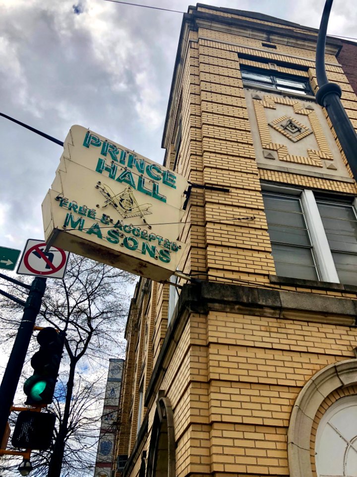 Prince Hall Masonic Temple Sign, Sweet Auburn, Atlanta, GA… 
