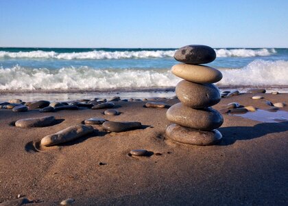 Stacked balance beach shore