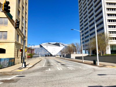 Mercedes-Benz Stadium from Mitchell Street, Atlanta, GA 