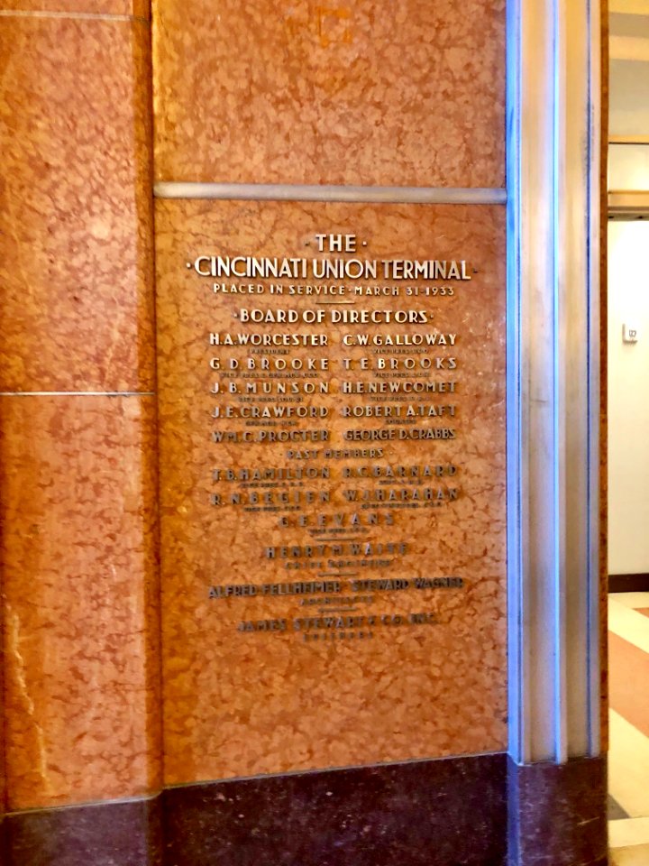 Dedication Marker, Cincinnati Union Terminal, Queensgate, … 