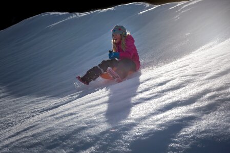 Ride on slip downhill