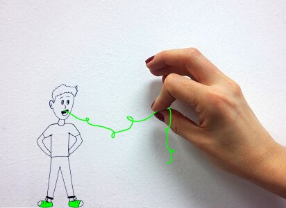 Thread hand drawing