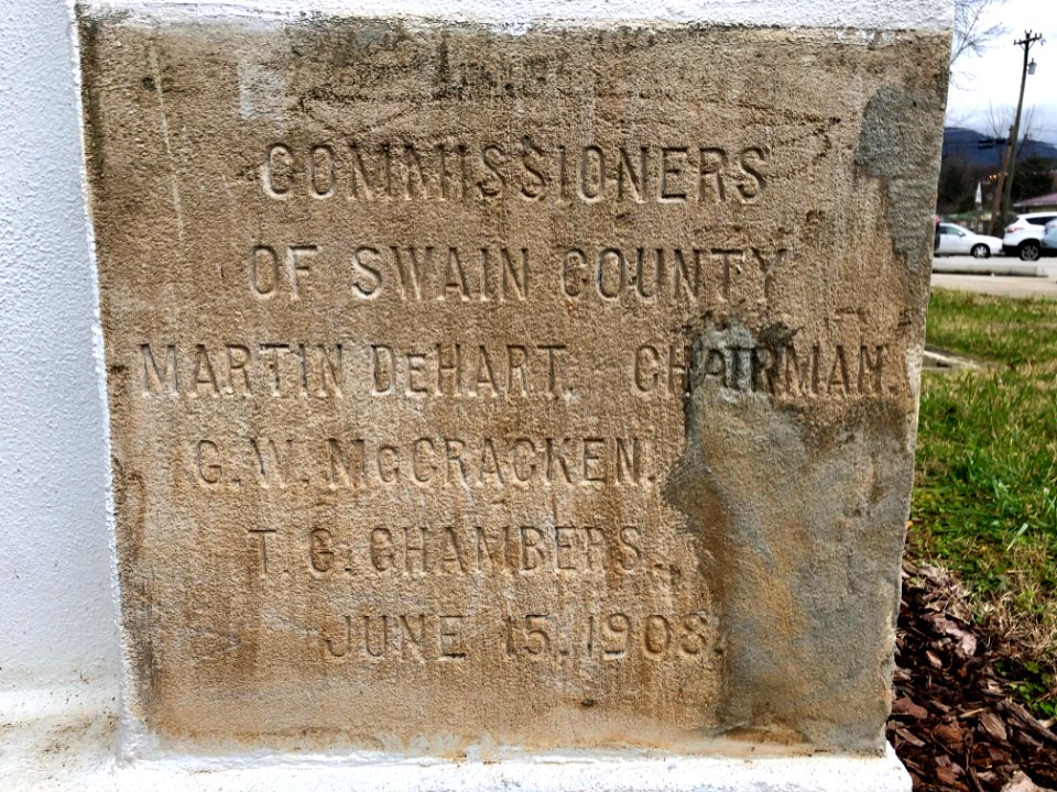 Swain County Courthouse Cornerstone, Bryson City, NC 
