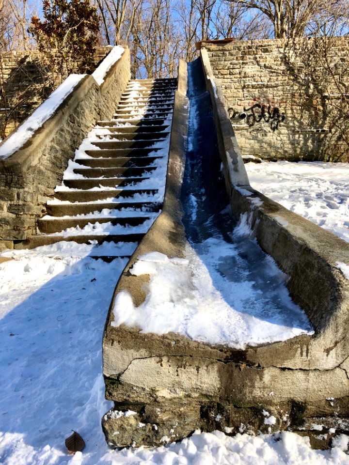 Stone Slide and Stairs, Burnet Woods, Clifton, Cincinnati,… 