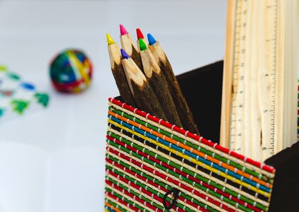 Colours pencils ruler