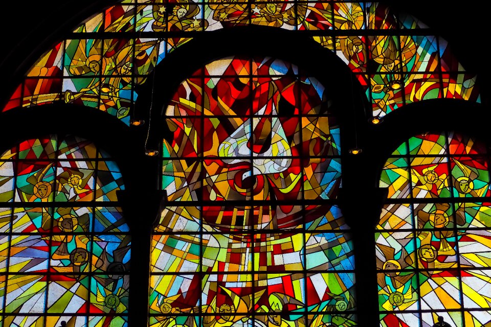 Shine through color glass