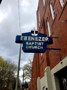 Sign, Old Ebenezer Baptist Church, Sweet Auburn, Atlanta, … 