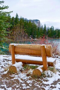 Outdoors winter bench photo