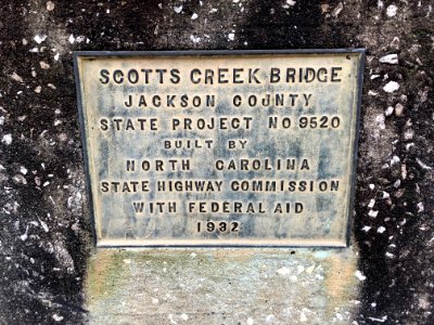 Scotts Creek Bridge Plaque, Sylva, NC 