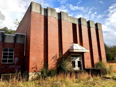 Gymnasium, Log Cabin Association Elementary School, Barker… 