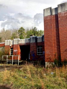 Front Entrance, Log Cabin Association Elementary School, B… 