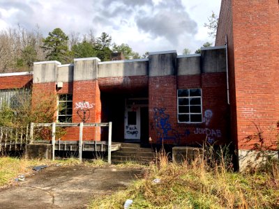 Front Entrance, Log Cabin Association Elementary School, B… 