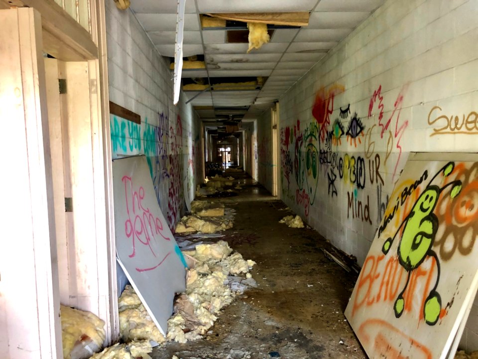 Hallway, Log Cabin Association Elementary School, Barkers … 
