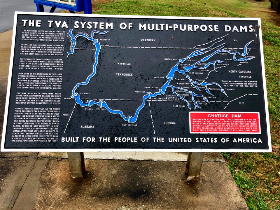 TVA System Map, Hayesville, NC 