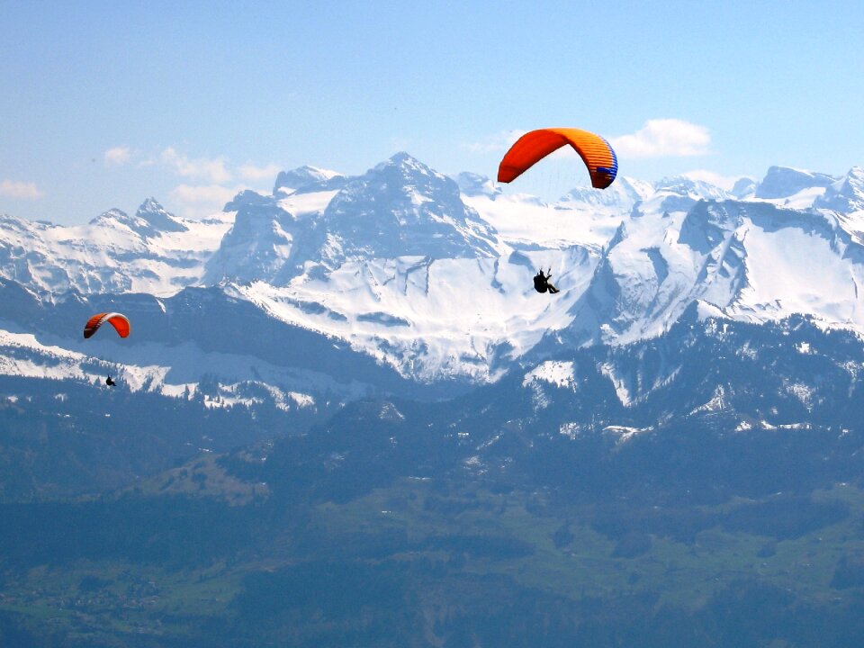 Paragliding alpine switzerland