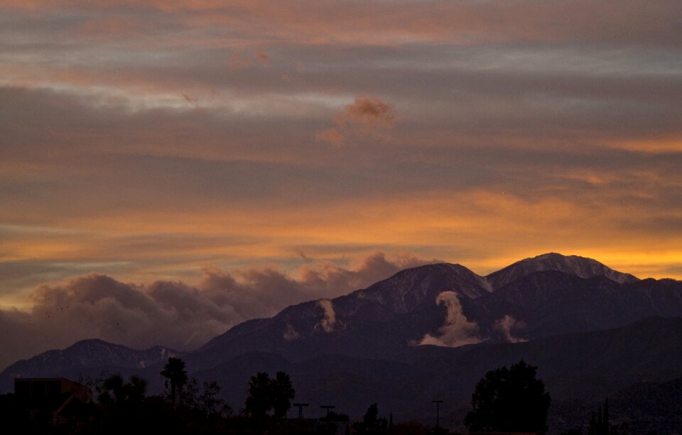 Landscape silhouettes clouds