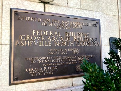 Historical Marker, Grove Arcade, Asheville, NC 