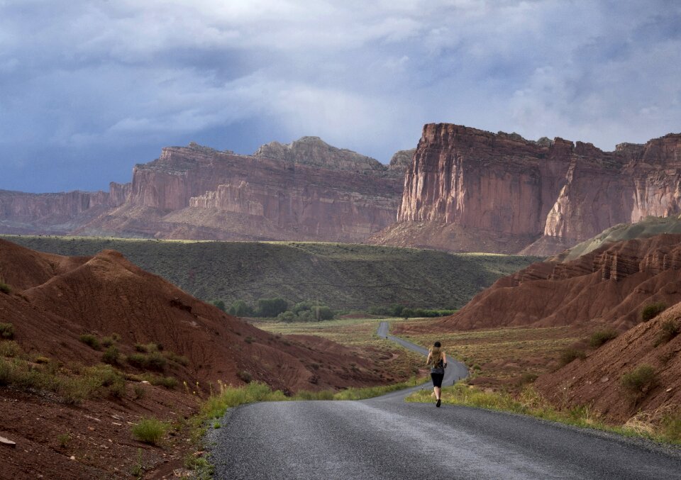 Cliffs clouds jogging
