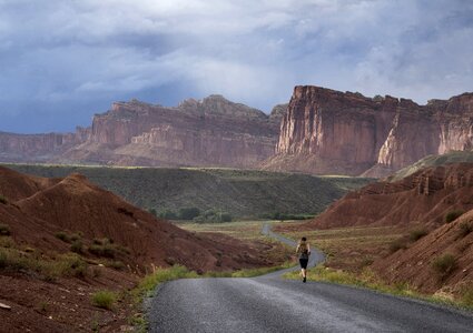 Cliffs clouds jogging photo