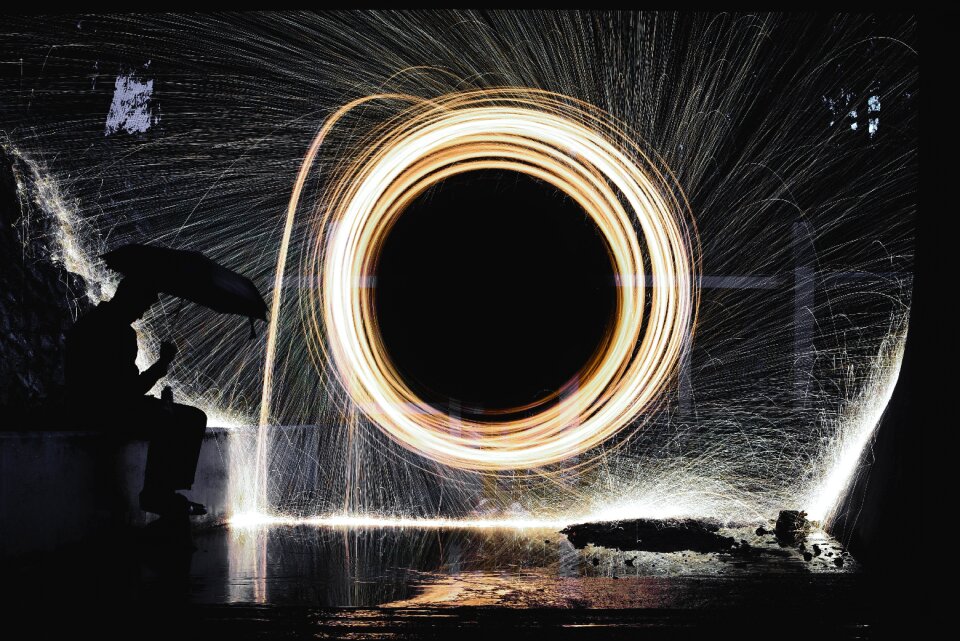 Spinning circle sparks