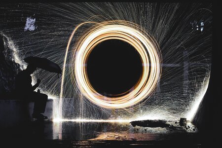 Spinning circle sparks photo