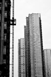 Black and white city line
