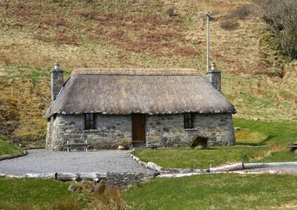 Scotland isle of skye thatched cottage