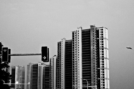 Black and white city line