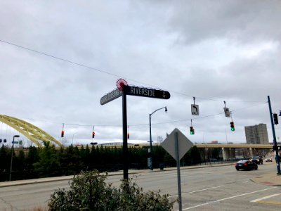 Adams Crossing Street Sign, East End, Cincinnati, OH 