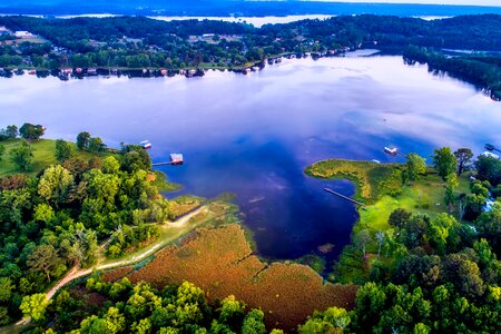 Reflections aerial view landscape