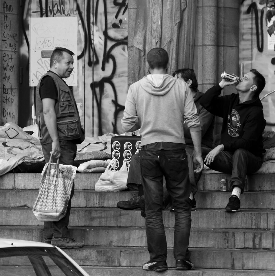 Homeless poverty men
