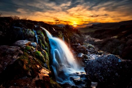 Sky clouds waterfall photo