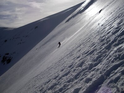 Ice skiing snow