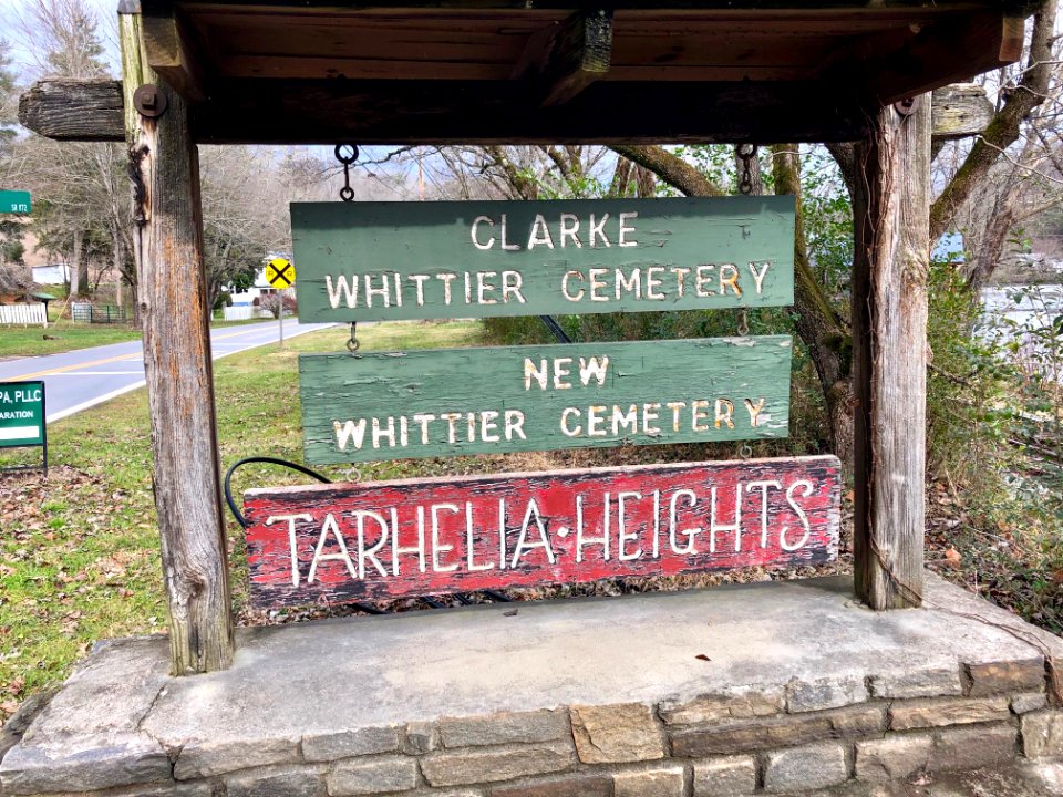 Tarhelia Heights Sign, Whittier, NC 