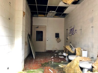 Bathroom, Log Cabin Association Elementary School, Barkers… 