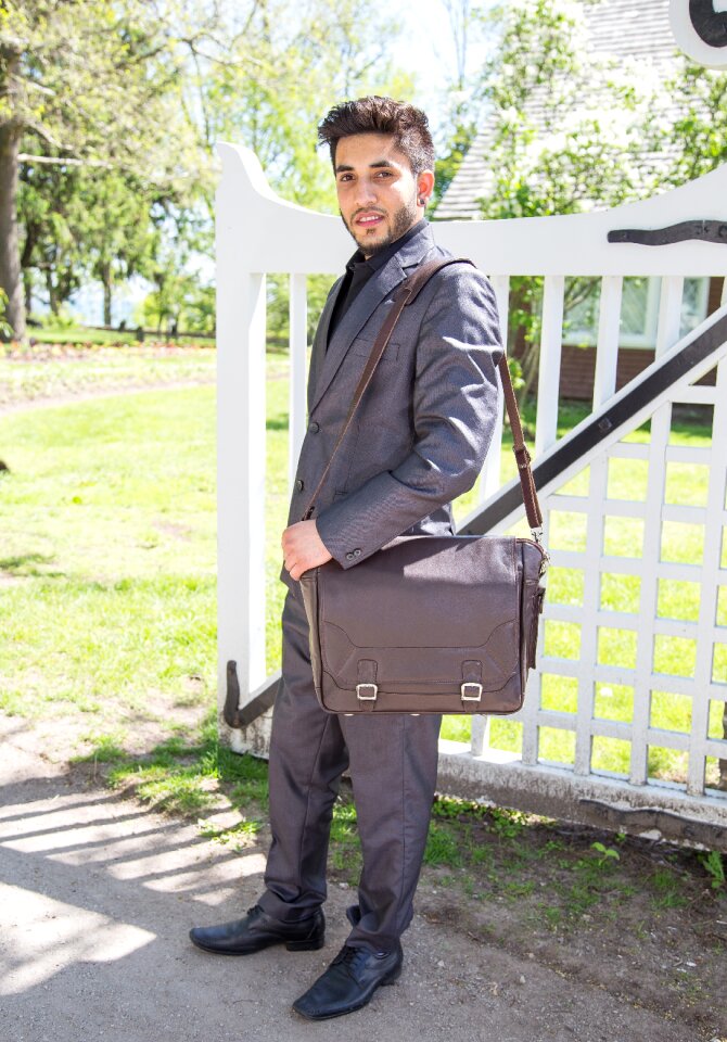 Briefcase outdoors brown