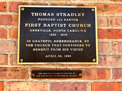 Historical Marker, First Baptist Church, Asheville, NC 