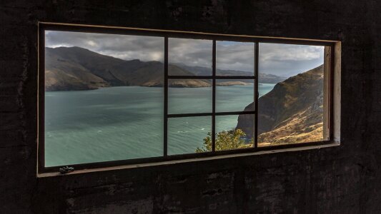 Window landscape lyttleton harbour