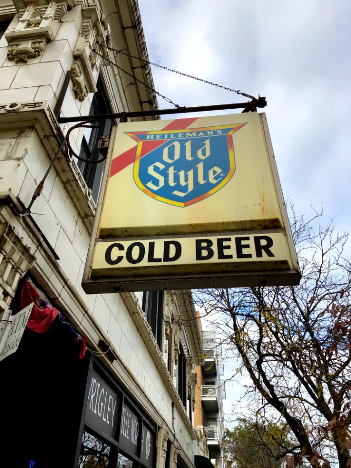 Old Style Cold Beer Sign, Wrigleyville, Chicago, IL 