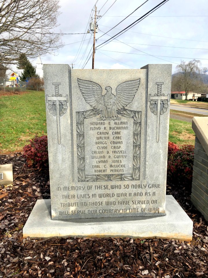 WWII Memorial, Webster, NC 