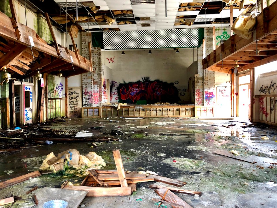 Gymnasium, Log Cabin Association Elementary School, Barker… 
