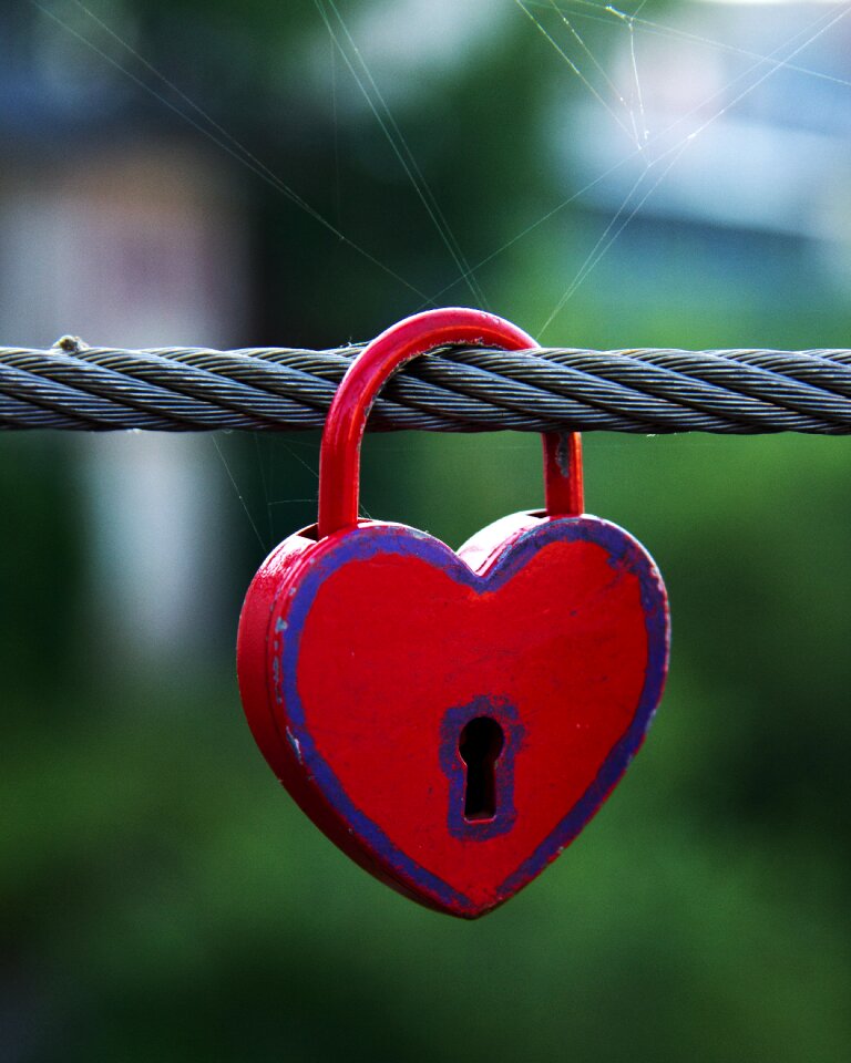 Love padlock connection photo