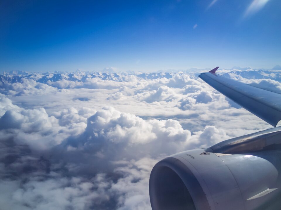 View himalayas clouds