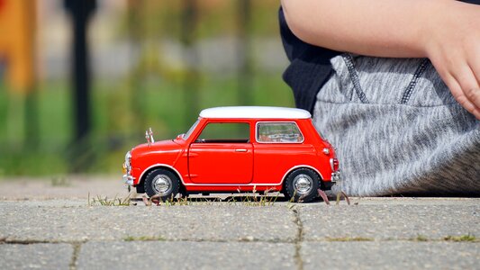 Red vehicle colourful