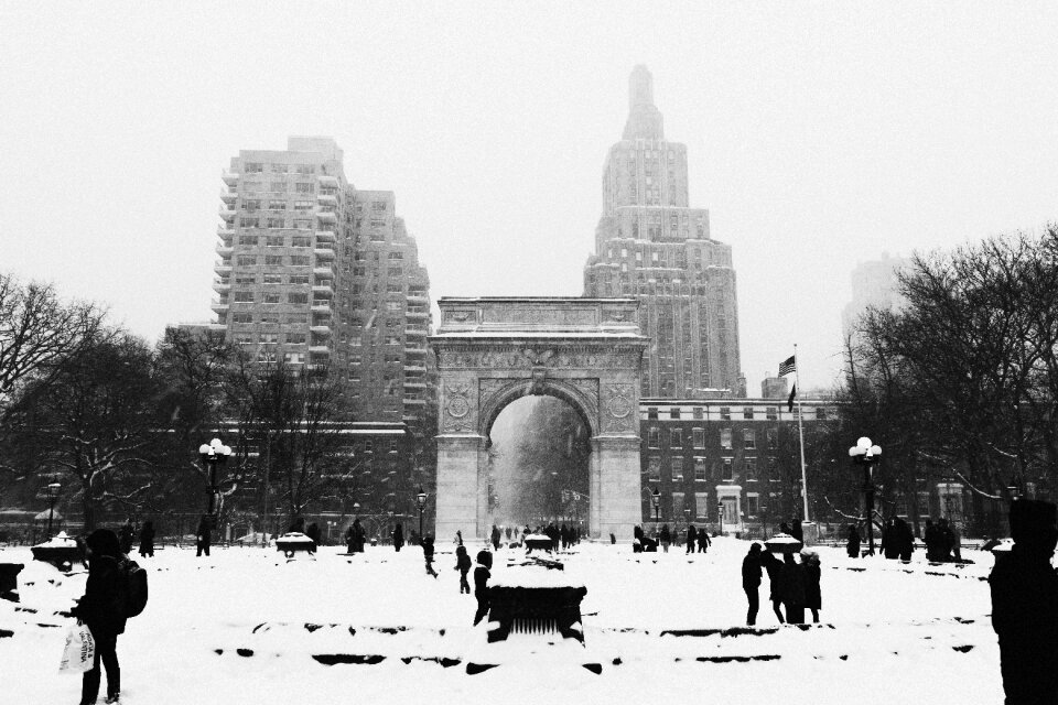 Black and white landscape structure