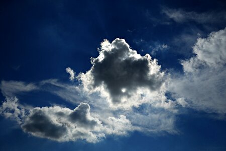 Blue cumulus cloudscape photo